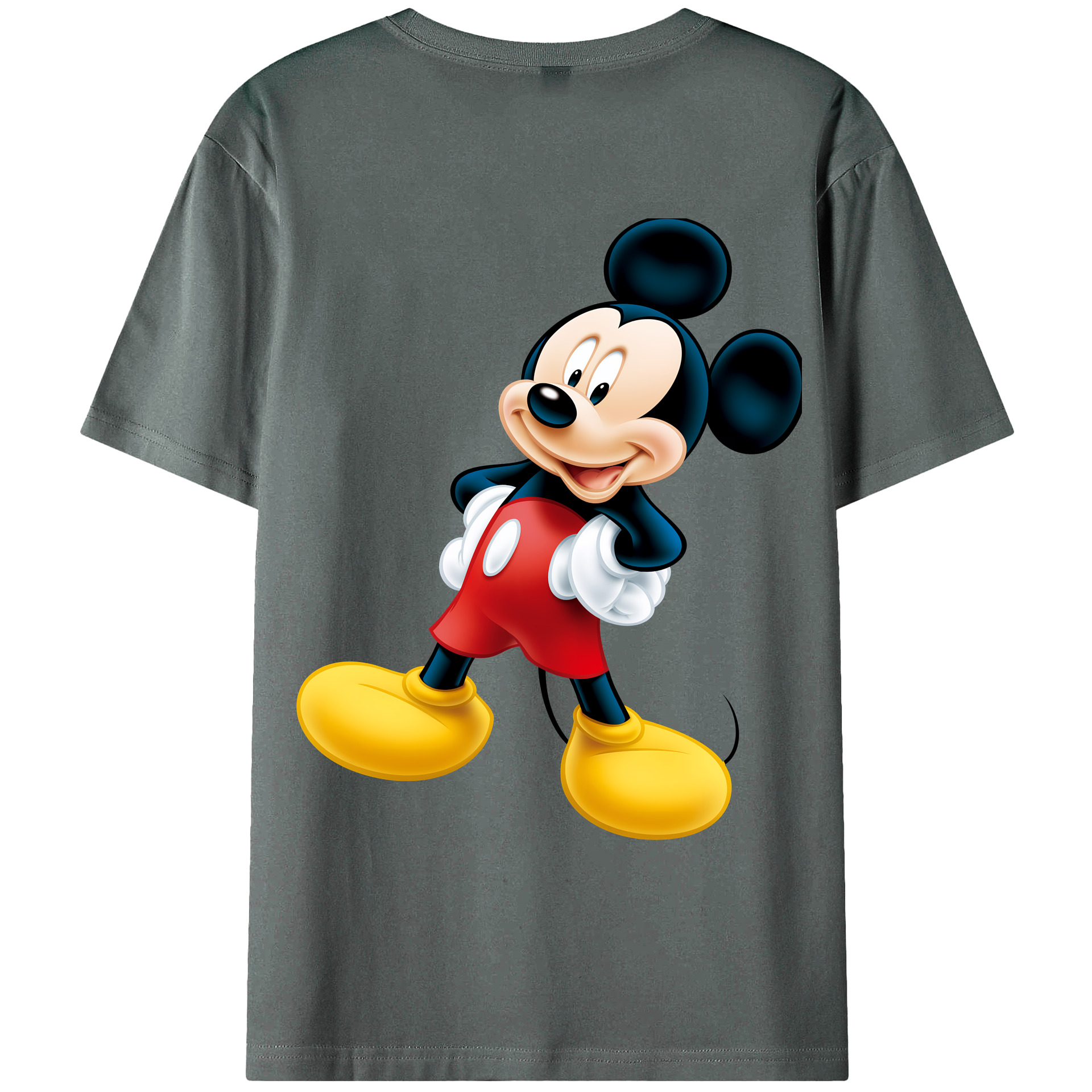 （画像用） ミッキーマウス Mickey Mouse 綿100％ メンズ半袖Tシャツ（バックプリント） 通気性